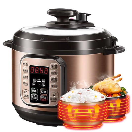 220V Electric Pressure Cooker Household Intelligent High Voltage Electric Rice Cooker 5L Cooker Kitchen Appliances