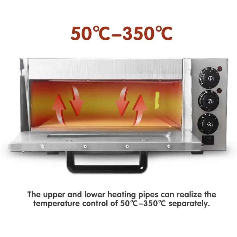 Multifunctional Electric Pizza Oven Household Large Capacity Double Heating Kitchen Appliances Baking Machine