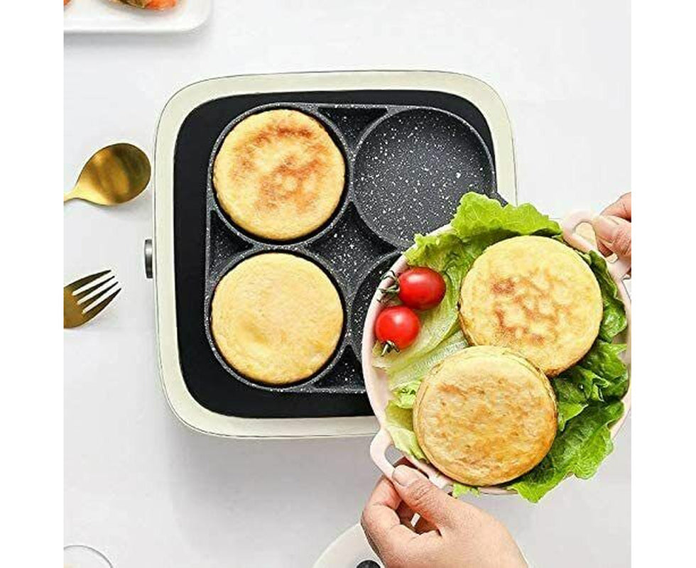 4 Hole Non Stick Pancake Pan Fried Egg Burger Frying Pan