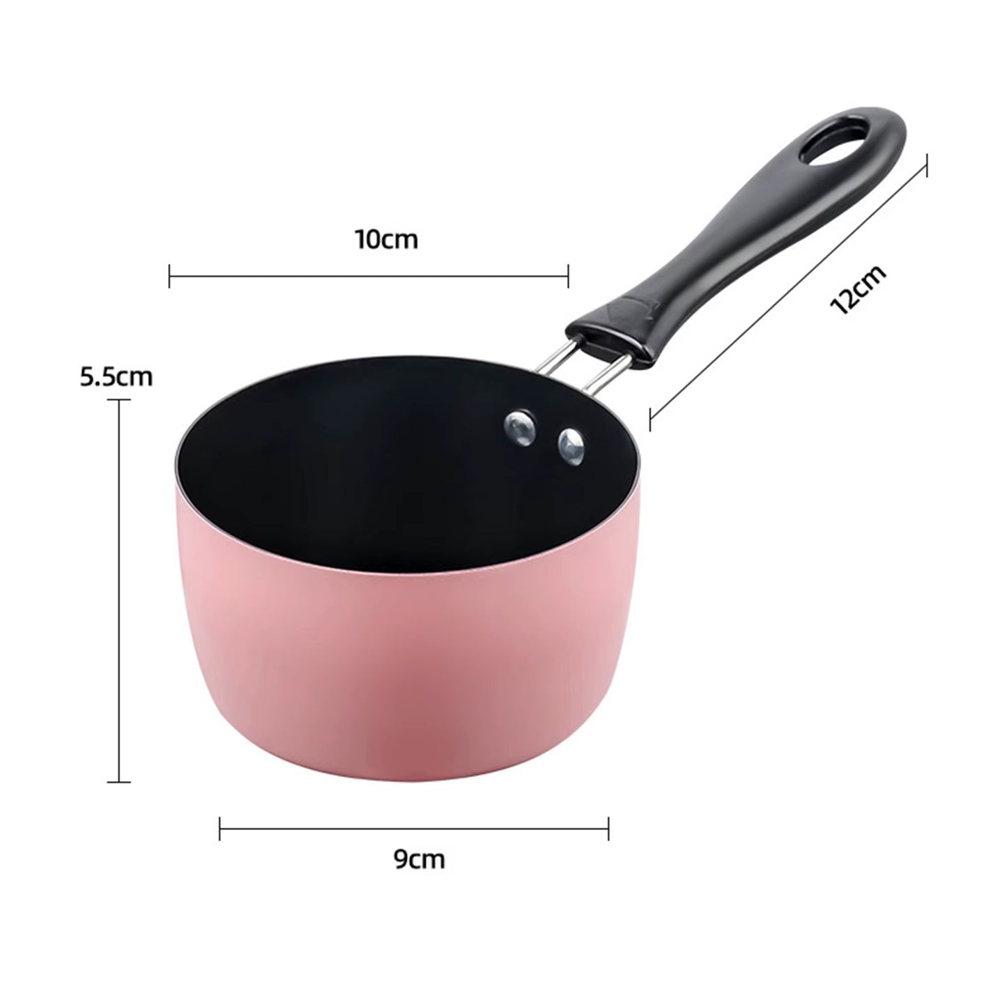 Stainless Steel Milk Pan Melting Boiling Milk Pot Non-Stick Sauce Pan for Baby Breakfast Pan Noodle Porridge Kitchen Cookware