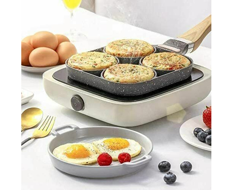 4 Hole Non Stick Pancake Pan Fried Egg Burger Frying Pan