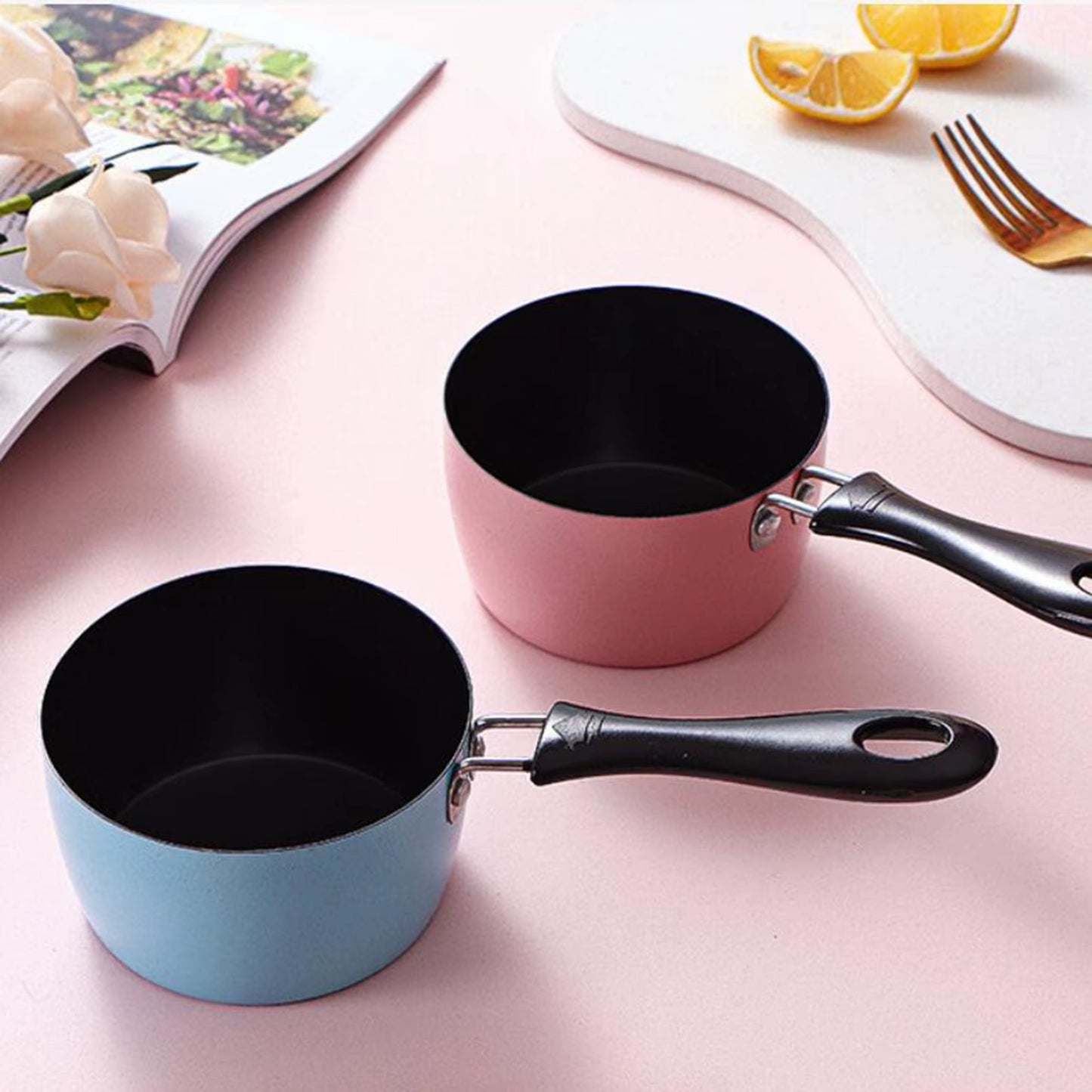 Stainless Steel Milk Pan Melting Boiling Milk Pot Non-Stick Sauce Pan for Baby Breakfast Pan Noodle Porridge Kitchen Cookware