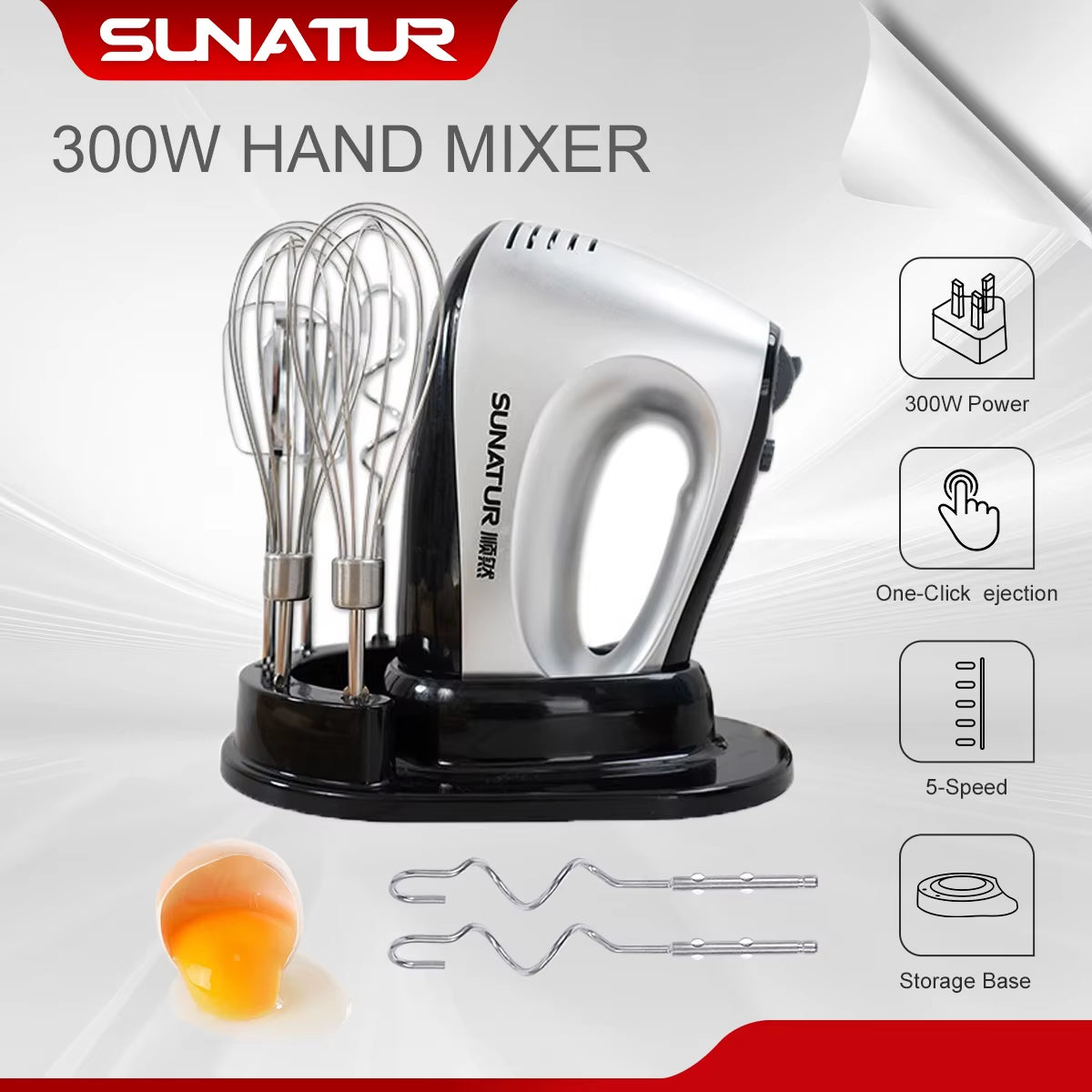 Hand Mixer 110-240V Blender 300W Electric Food Processor 3 in 1 Mixer Kitchen Appliances Machine Mixer for Baking