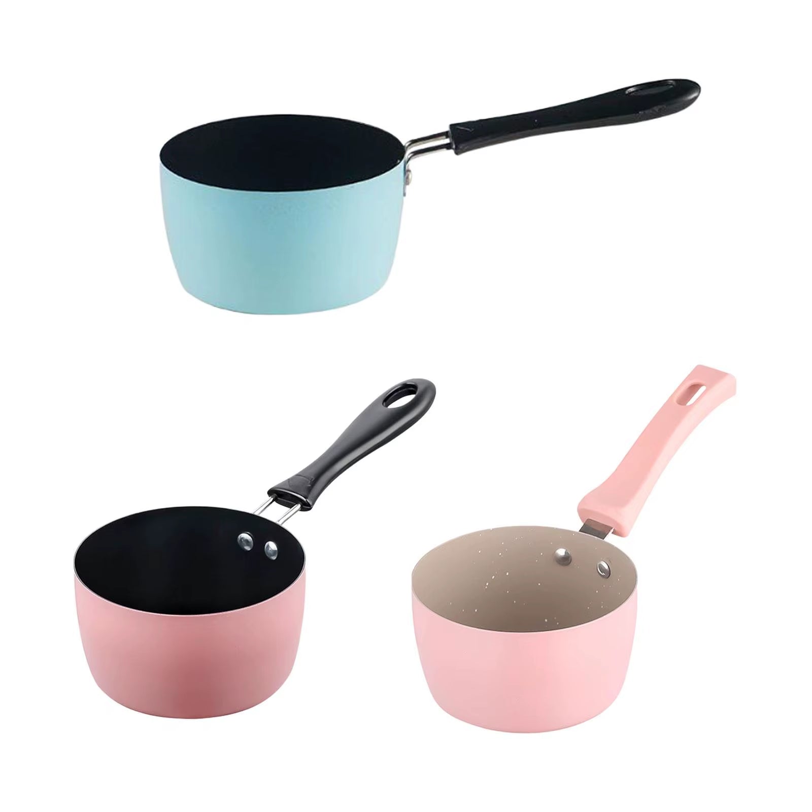 Stainless Steel Milk Pan Melting Boiling Milk Pot Non-Stick Sauce Pan for Baby Breakfast Pan Noodle Porridge Kitchen Cookware