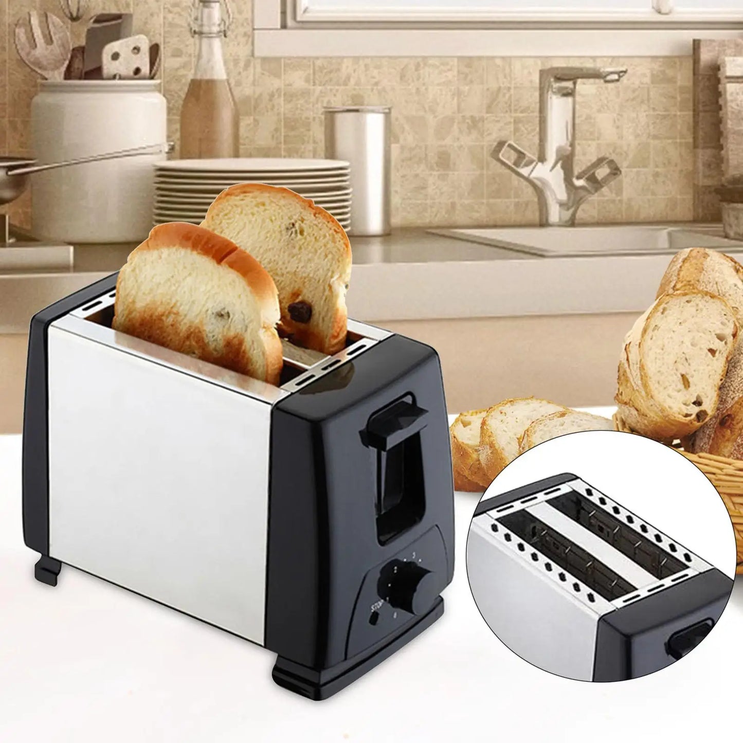 Stainless Steel Electric Toaster Breakfast Making Machine Cooking Kitchen Appliances Breakfast for Baking Sandwich Toast