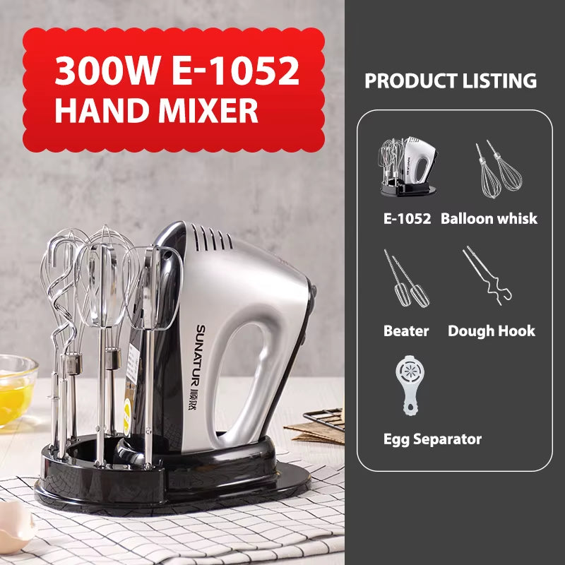 Hand Mixer 110-240V Blender 300W Electric Food Processor 3 in 1 Mixer Kitchen Appliances Machine Mixer for Baking