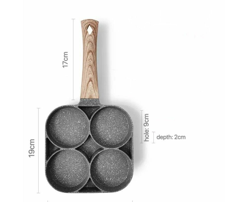 4 Hole Non Stick Pancake Pan Fried Egg Burger Frying Pan