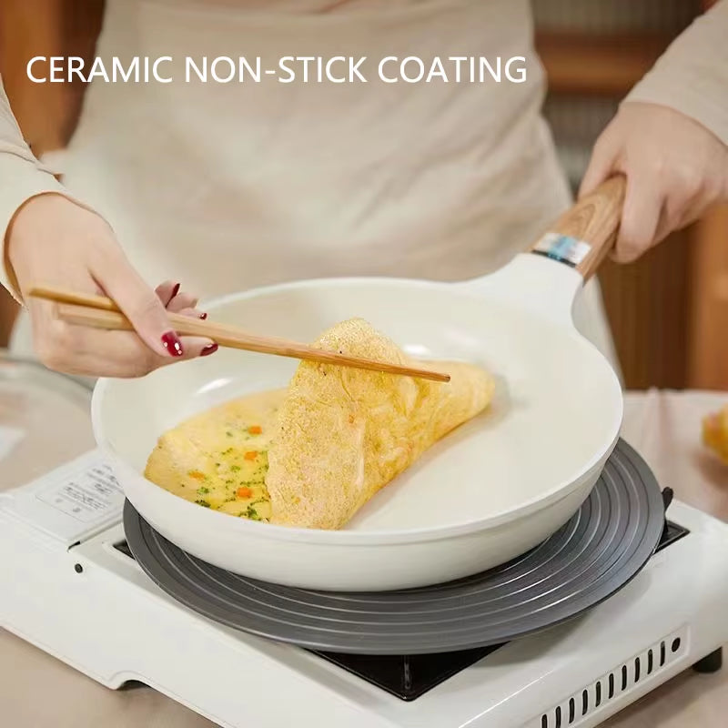 Ceramic Wok Frying Pot Pans Breakfast Maker Thickened Omelet Pan Non Stick Egg Pancake Steak Cooking Skillet Ham Pans Cookware