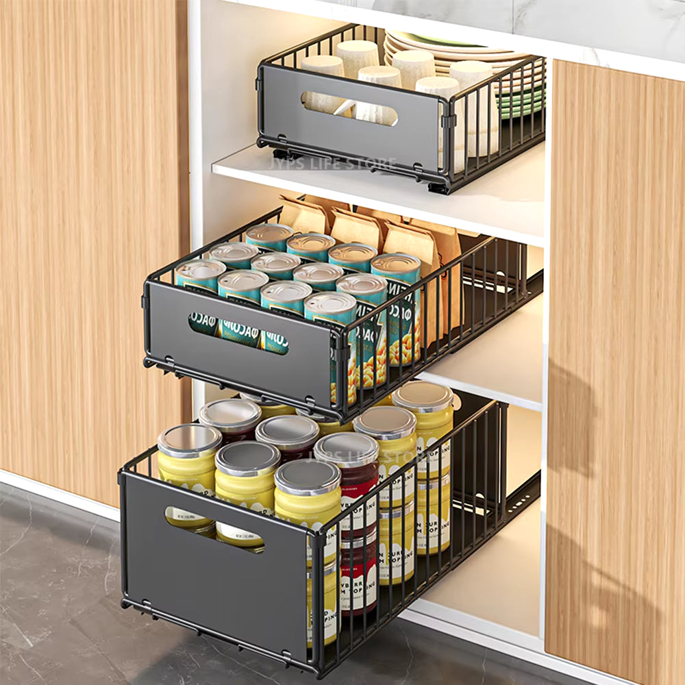 Kitchen Storage Rack Pull Out Cabinet Organizer Slide Drawer Storage Tray Seasoning Bottle Spice Storage Rack Kitchen Organizer